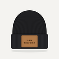 Leather Patch Beanie - I AM THE WAY
