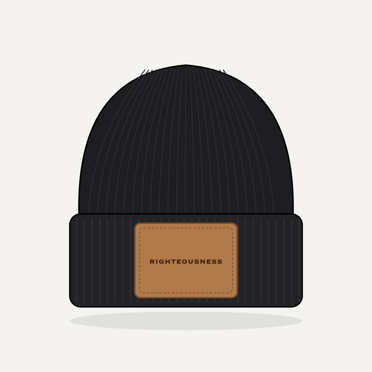 Leather Patch Beanie - Righteousness