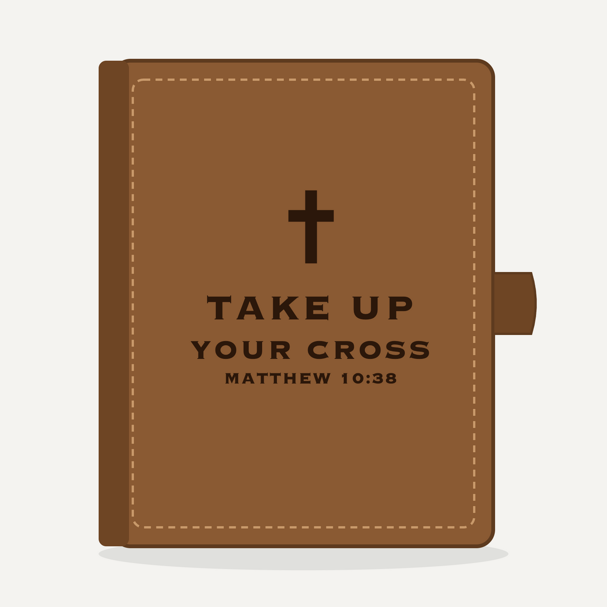 Leather Bible Cover - Take Up Your Cross