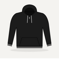 Collar Cross Hoodie - Black