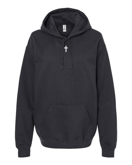 Collar Cross Hoodie - Black
