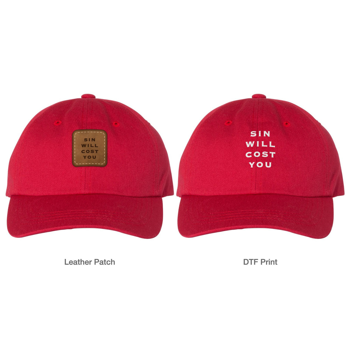Sin Will Cost You Dad Hat - Cranberry