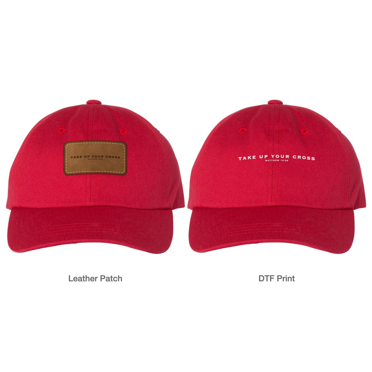 Take Up Your Cross Dad Hat - Cranberry