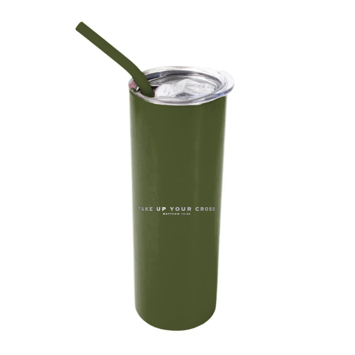 Take Up Your Cross 20 oz Tumbler - Army Green