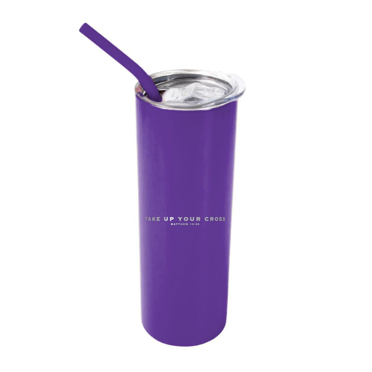 Take Up Your Cross 20 oz Tumbler - Purple