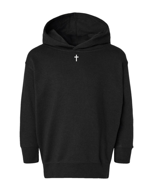 Collar Cross Toddler Hoodie - Black