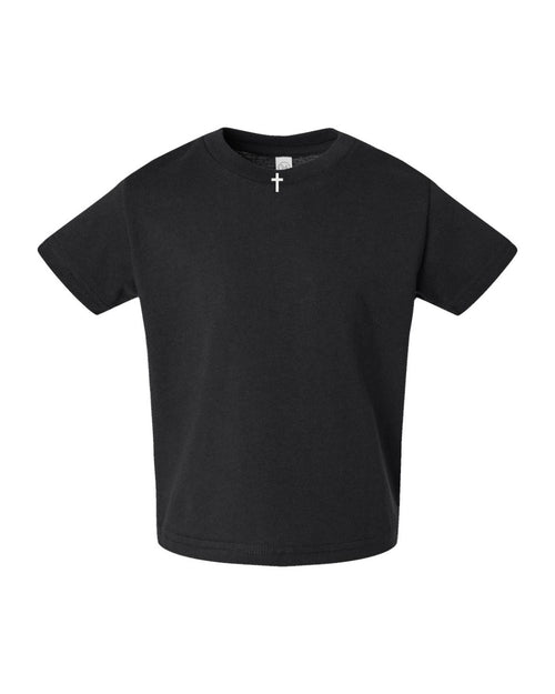 Collar Cross Toddler Tee - Black