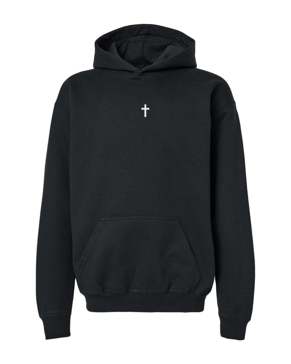 Collar Cross Youth Hoodie - Black